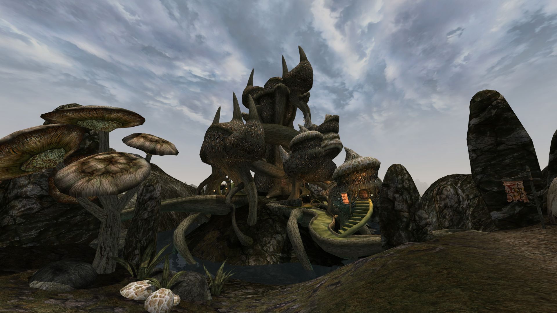 A screenshot of Morrowind looking at Tel Branora.
