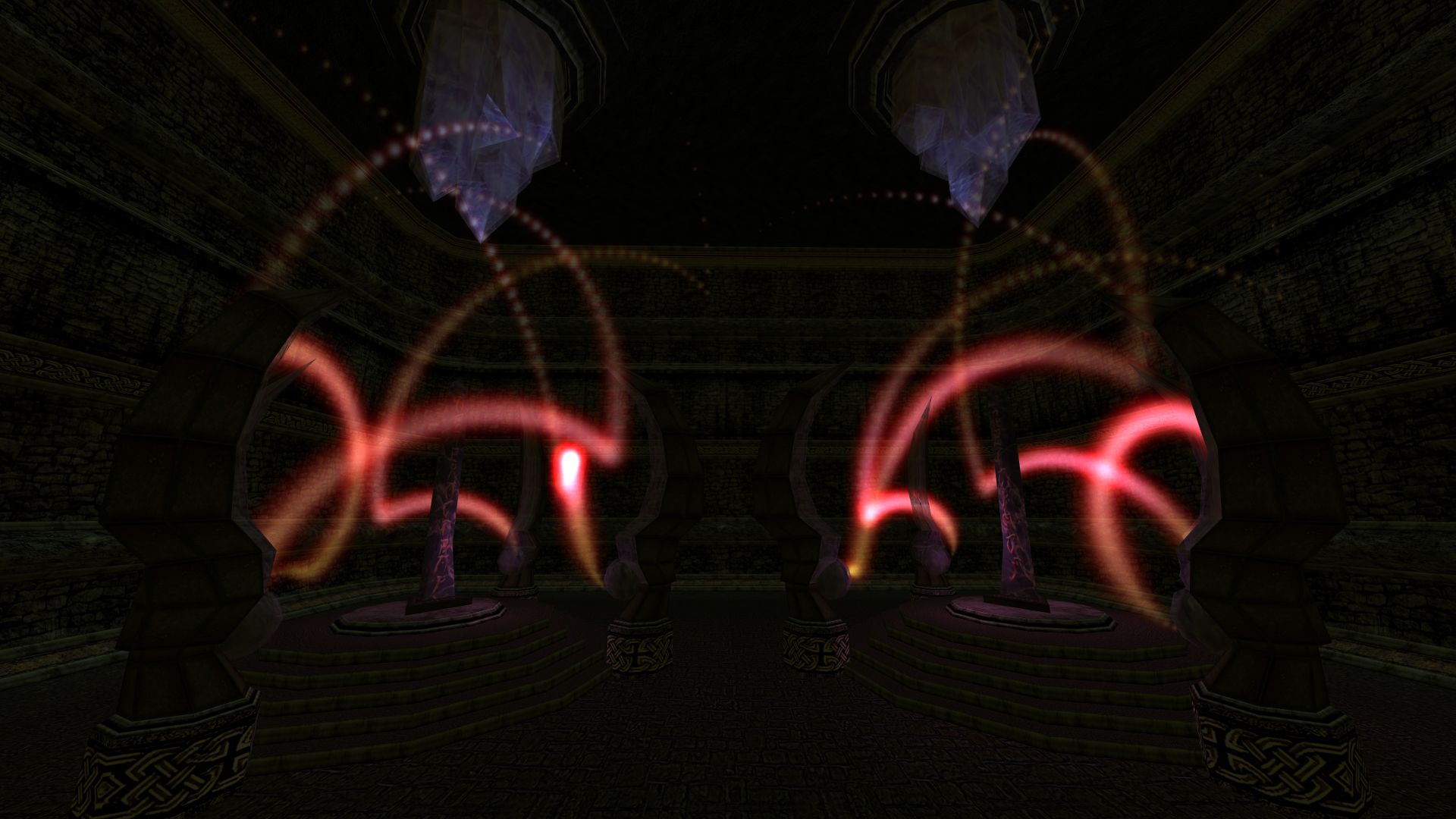 A screenshot of Morrowind in Falasmaryon's Propylon chamber.
